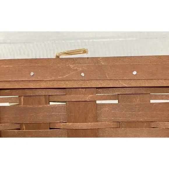 New Longaberger Large Desktop Sort & Store Basket Rich Brown Metal Ring 2009